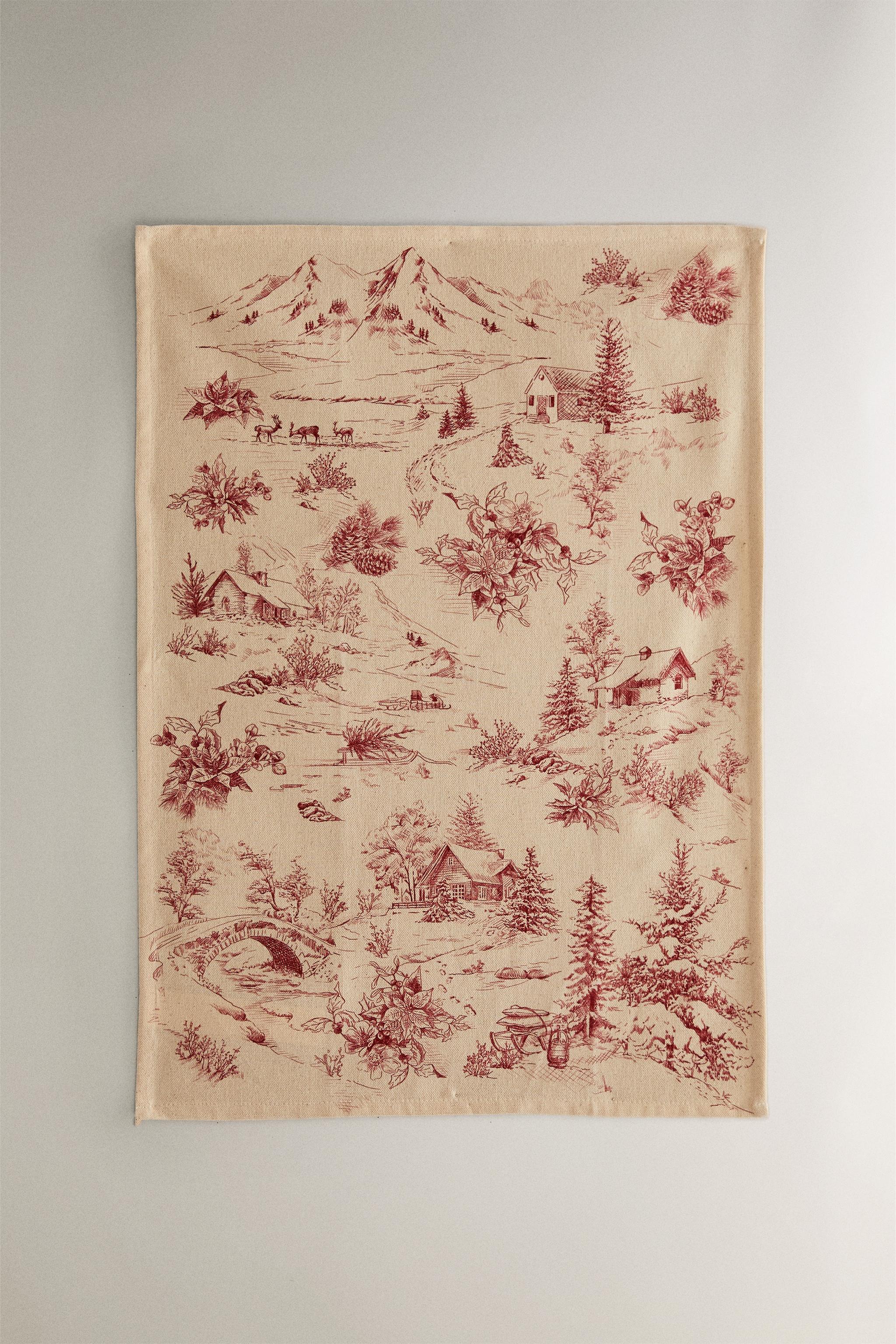 LOT DE TORCHONS DE CUISINE COTON MAISON DE CAMPAGNE DE NOËL (LOT DE 2)